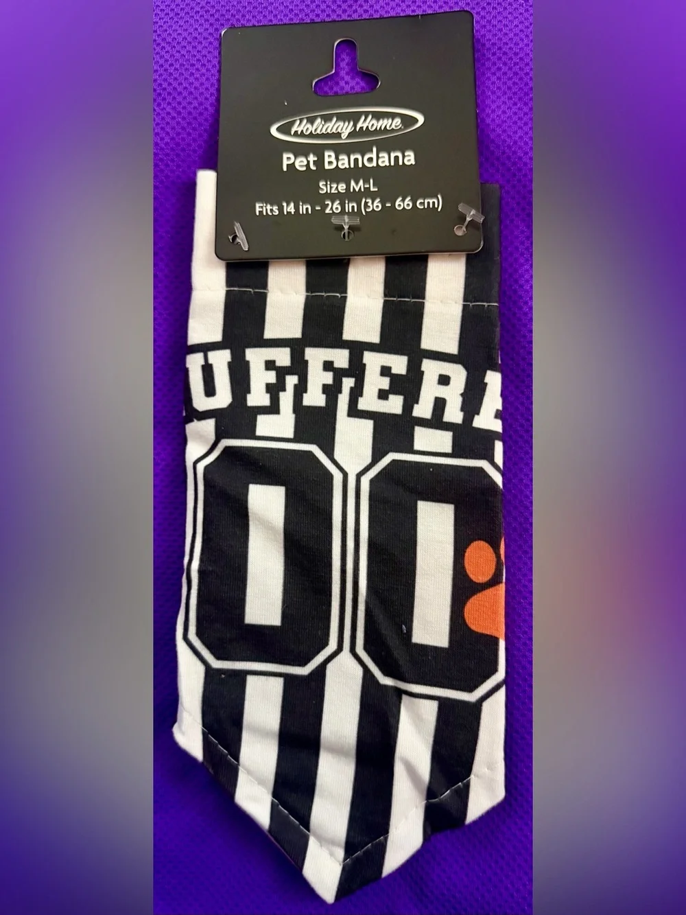 🐾 Black & White Striped Pet Bandana - M/L
